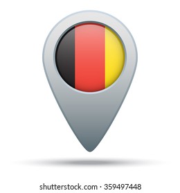 Map pointer with flag of Belgium. Vector illustration.