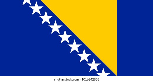 Map pointer with flag of Bosnia and Herzegovina. Gray abstract map icon. Vector Illustration.