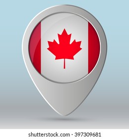 Map  pointer Flag of Canada, vector illustration.