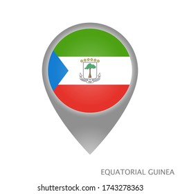 Map pointer with flag of Equatorial Guinea. Colorful pointer icon for map. Vector Illustration.