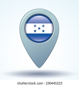 map pointer flag of Honduras, vector illustration