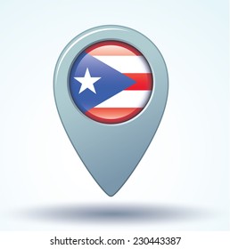 map pointer flag of Puerto rico, vector illustration