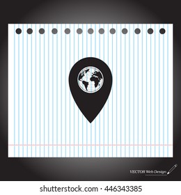 Map pointer flat icon