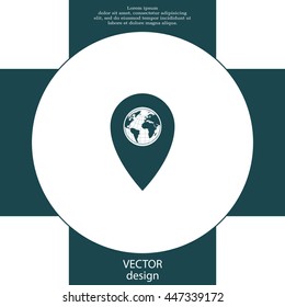 Map pointer flat icon