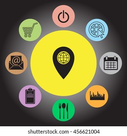 Map pointer flat icon
