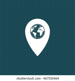 Map pointer flat icon