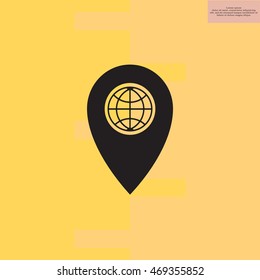 Map pointer flat icon