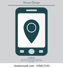 Map pointer flat icon