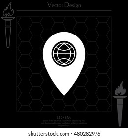 Map pointer flat icon