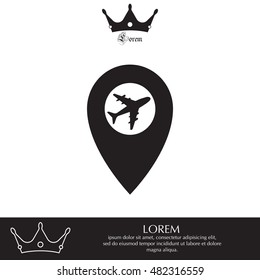 Map pointer flat icon