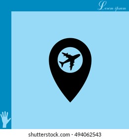 Map pointer flat icon