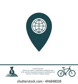Map pointer flat icon