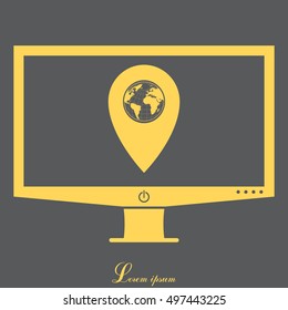 Map pointer flat icon