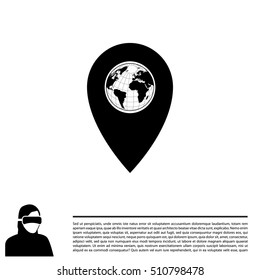 Map pointer flat icon