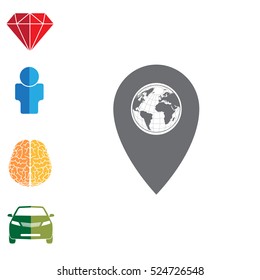 Map pointer flat icon