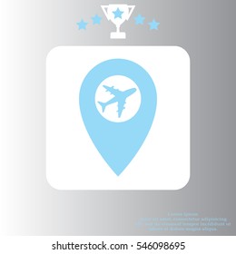 Map pointer flat icon