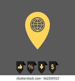 Map pointer flat icon