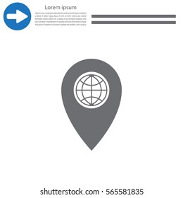 Map pointer flat icon