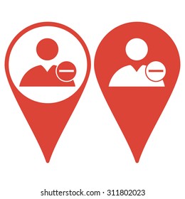 Map pointer. Flat icon of add friend. Vector illustration 