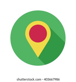 Map pointer Flat icon in circle . Vector illustration