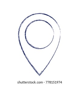 map pointer flat icon in dark blue blurred silhouette