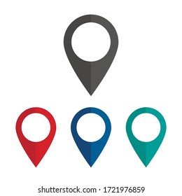 Map pointer flat icon isolated on white background. Vector illustration. Eps 10.