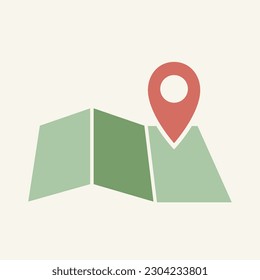 map pointer flat icon, location destination pin