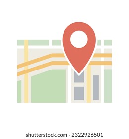 map pointer flat icon, location destination pin