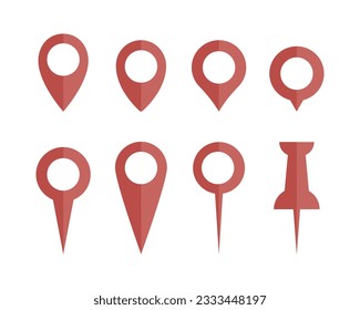 map pointer flat icon, location destination pin