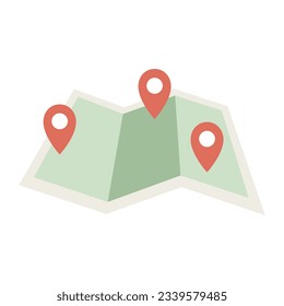 map pointer flat icon, location destination pin
