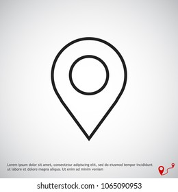 Map pointer flat icon, stock vector illustration flat design style