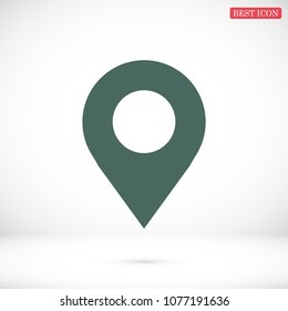 Map pointer flat icon, stock vector illustration flat design style