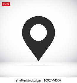 Map pointer flat icon, stock vector illustration flat design style