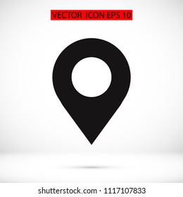 Map pointer flat icon, stock vector illustration flat design style