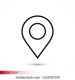 Map pointer flat icon, stock vector illustration flat design style