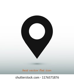 Map pointer flat icon, stock vector illustration flat design style