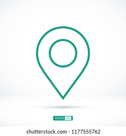 Map pointer flat icon, stock vector illustration flat design style