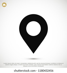 Map pointer flat icon, stock vector illustration flat design style