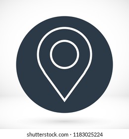 Map pointer flat icon, stock vector illustration flat design style