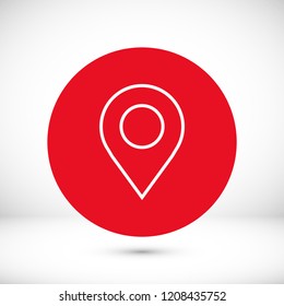 Map pointer flat icon, stock vector illustration flat design style