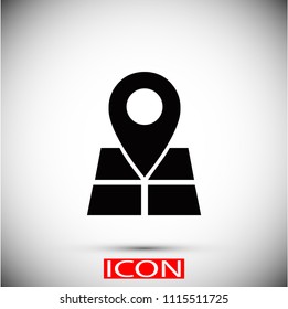 Map pointer flat icon, 

Vector EPS 10 illustration style