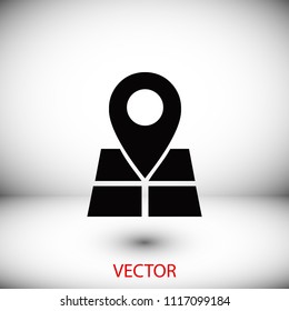 Map pointer flat icon, 

Vector EPS 10 illustration style
