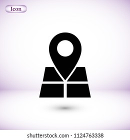 Map pointer flat icon, 

Vector EPS 10 illustration style