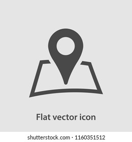 Map pointer flat icon, vector illustration