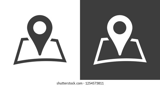 Map pointer flat icon, vector illustration