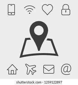Map pointer flat icon, vector illustration