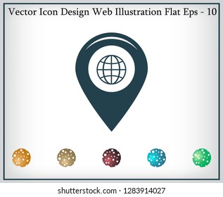 Map pointer flat icon, vector illustration. Flat design style