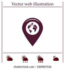 Map pointer flat icon, vector illustration. Flat design style