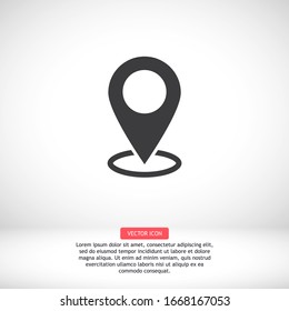 Map pointer flat icon. Vector Eps 10 navigation search engine Design Flat