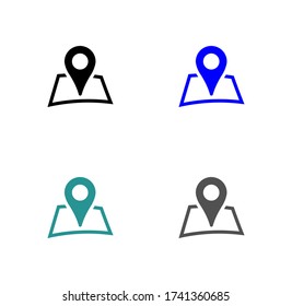 Map pointer flat icon, vector illustration.